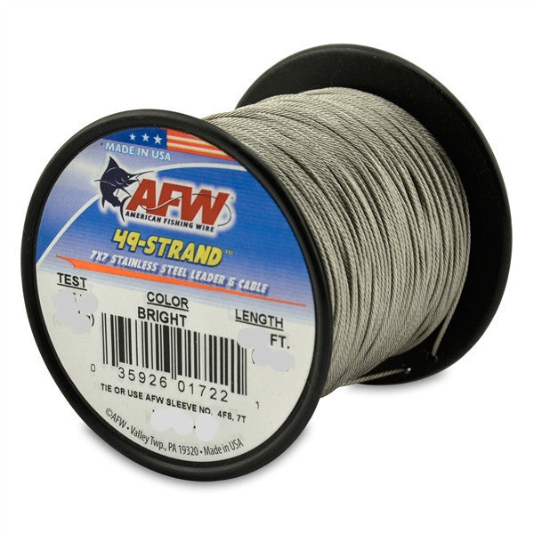 American Fishing Wire 49-Strand 7x7 Stainless Steel Shark Leader Cable, 30